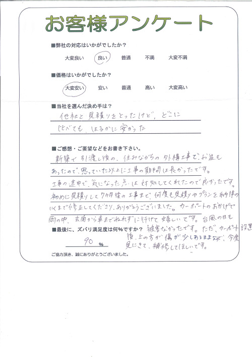 工事の感想を聞かせてください。