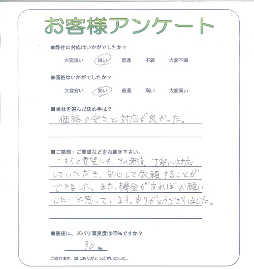 工事の感想を聞かせてください。