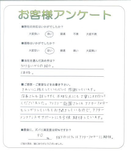 工事の感想を聞かせてください。