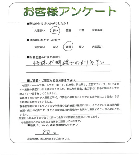 工事の感想を聞かせてください。