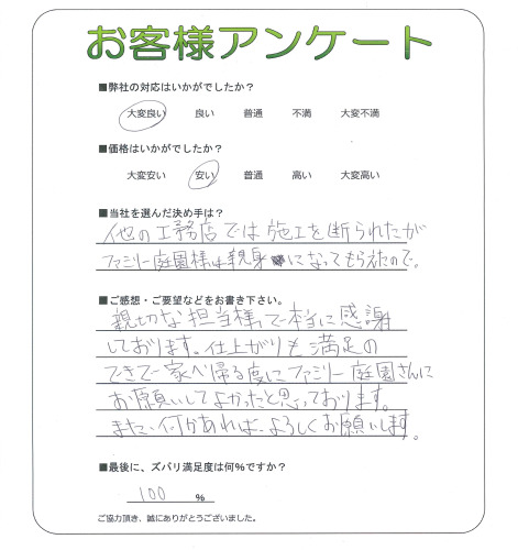 工事の感想を聞かせてください。