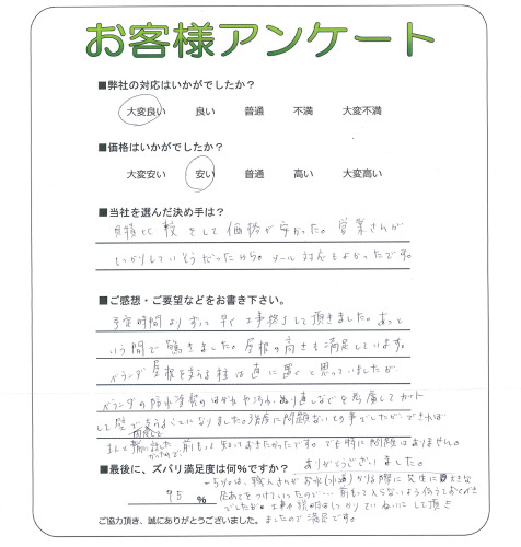 工事の感想を聞かせてください。