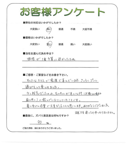 工事の感想を聞かせてください。