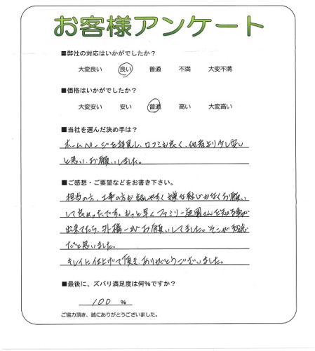 工事の感想を聞かせてください。