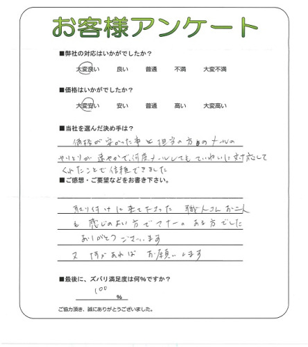 工事の感想を聞かせてください。