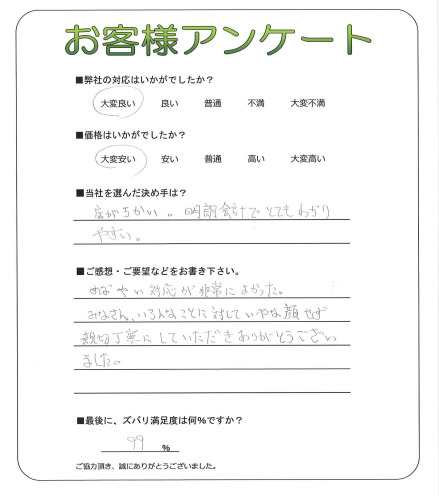 工事の感想を聞かせてください。