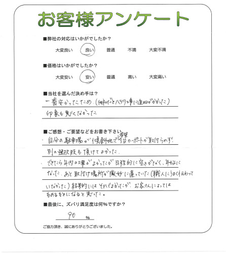 工事の感想を聞かせてください。