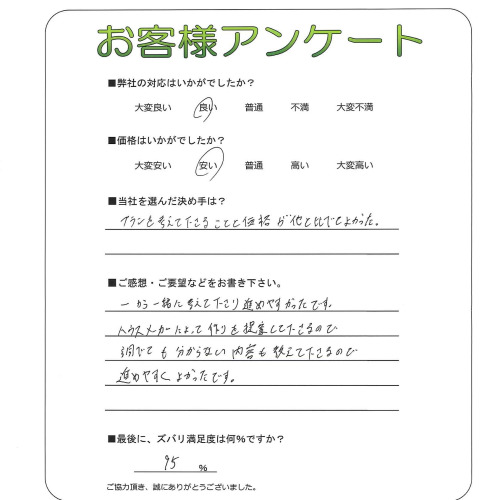 工事の感想を聞かせてください。