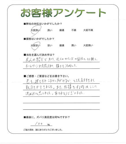 工事の感想を聞かせてください。
