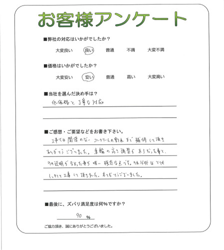 工事の感想を聞かせてください。