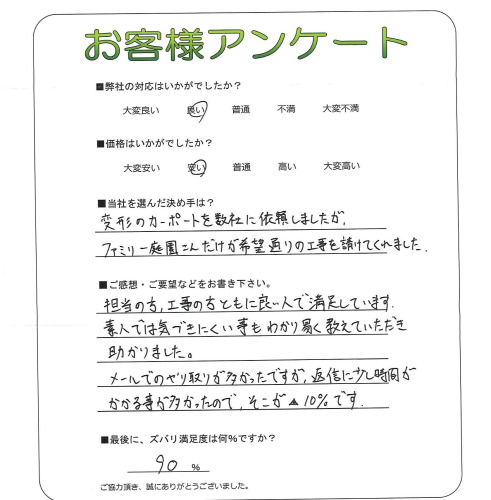 工事の感想を聞かせてください。