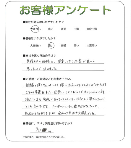工事の感想を聞かせてください。
