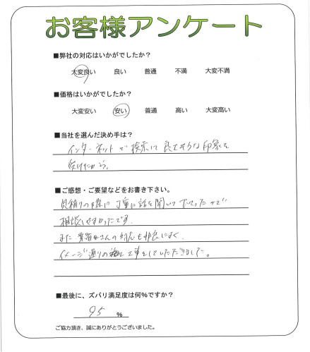 工事の感想を聞かせてください。