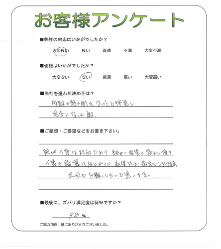 工事の感想を聞かせてください。
