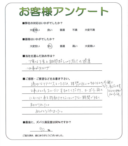 工事の感想を聞かせてください。