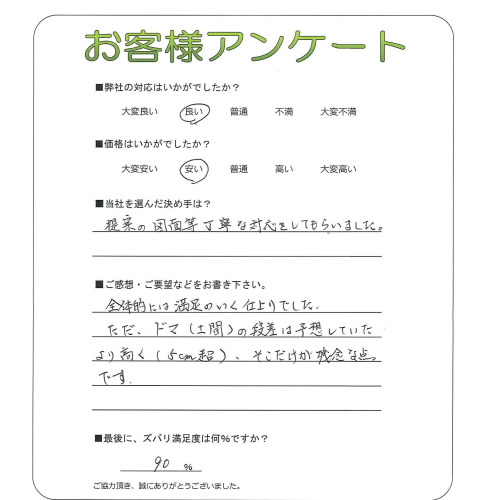工事の感想を聞かせてください。
