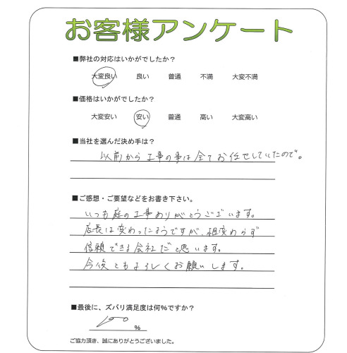 工事の感想を聞かせてください。