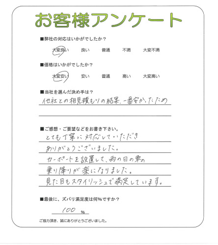 工事の感想を聞かせてください。