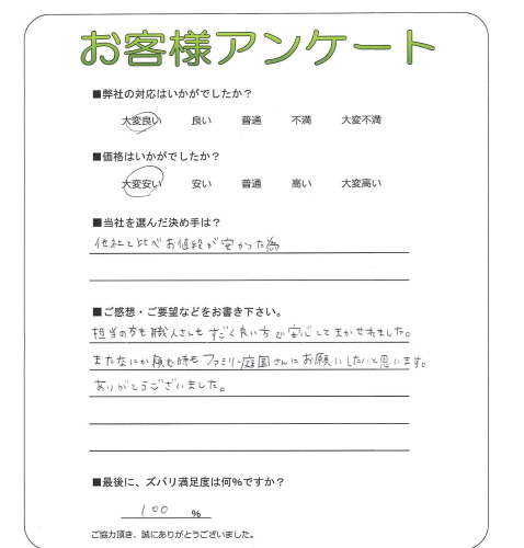 工事の感想を聞かせてください。