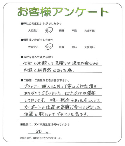 工事の感想を聞かせてください。