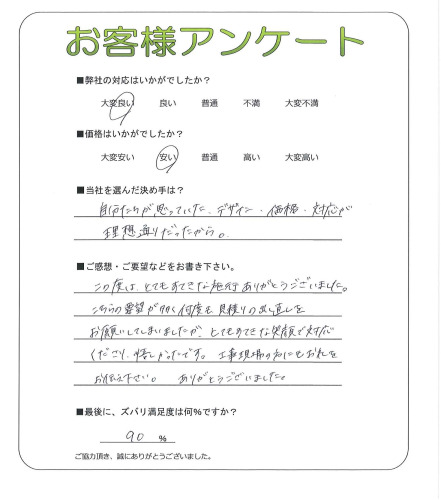 工事の感想を聞かせてください。