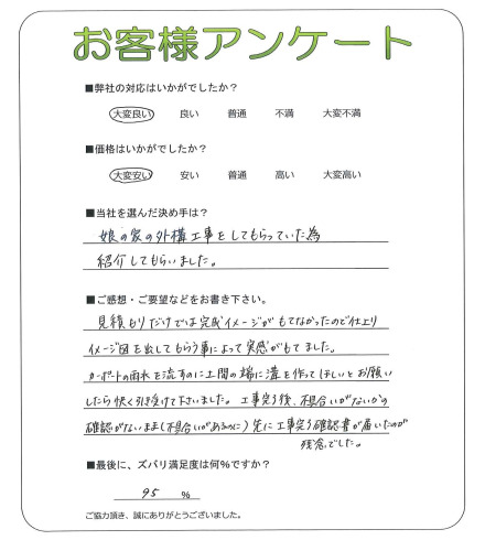 工事の感想を聞かせてください。