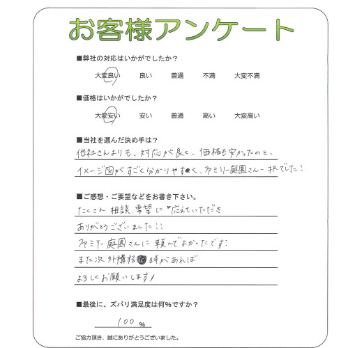 工事の感想を聞かせてください。