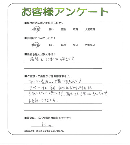 工事の感想を聞かせてください。