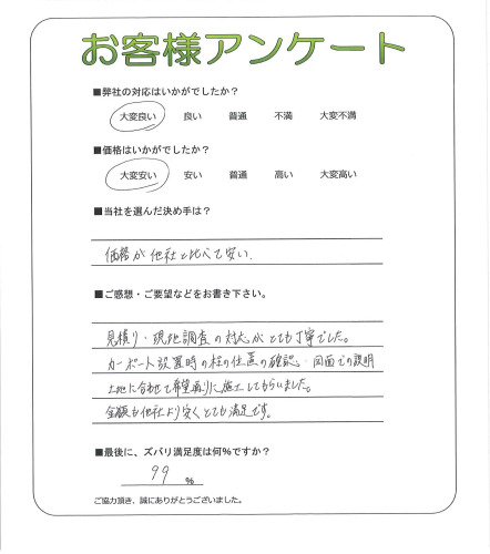 工事の感想を聞かせてください。