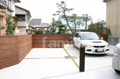 木製目隠し塀 車庫土間 草目地