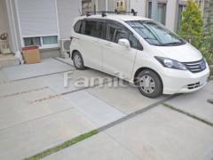 駐車場ガレージ 土間コンクリート バラス砕石目地