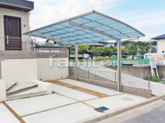 カーポート 雨除け屋根 木製調目隠しフェンス塀