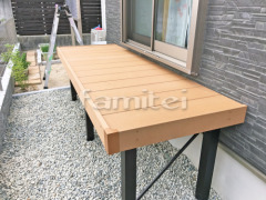 人工木ウッドデッキ YKKリウッド 雨除け屋根 フラットテラス1階 目隠しパネル