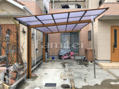 フル木製調カーポート フル木製調雨除け屋根 おしゃれ木製調FRP物置