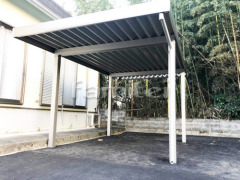 積雪カーポート YKKAP レオンポートneo 積雪50cm対応 折板屋根 1台用(単棟) F型フラット屋根