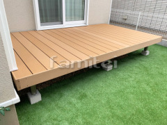 人工木材ウッドデッキ LIXIL樹ら楽ステージ 人工芝