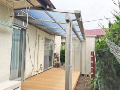 人工木デッキ LIXIL 樹ら楽ステージ テラス屋根 YKKAP ソラリアF