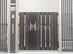 親子両開き 門扉 LIXIL 木製調AA TS1型