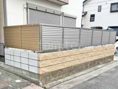 ブロック塀 (化粧ブロック) ユニソン シャモティ アルミ形材 フェンス LIXIL AB YL3型 横ルーバー3 目隠し