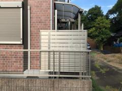 目隠しフェンス塀 人工木ウッドデッキ