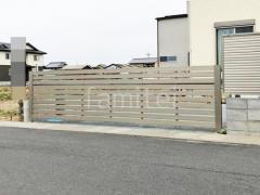 跳ね上げ式門扉 三協ラビーネ3N型 横2台