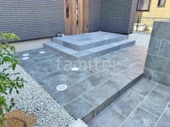 玄関アプローチ階段 床タイル貼り タカショー セラレバンテ