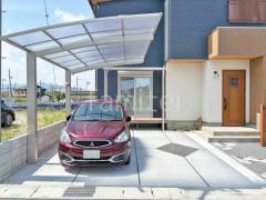 カーポート YKKAP アリュース 1台用(単棟) R型アール屋根 駐車場ガレージ床 土間コンクリート