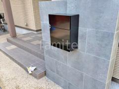 モダン門柱 壁タイル貼り タカショー セラレバンテ 郵便受けポスト LIXIL エクスポスト フラット横型