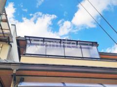 2階ベランダ屋根 YKKAP ソラリアR アール屋根 スタンダード 壁付