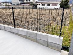 スチールメッシュ フェンス YKKAP イーネット3F型 スチール柱 境界・メッシュ ブロック塀 (化粧ブロック) 太陽エコブロックス 普通CB