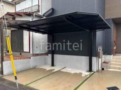 カーポート1台(単棟) LIXIL ネスカF フラット屋根 変形地対応(前枠台形)